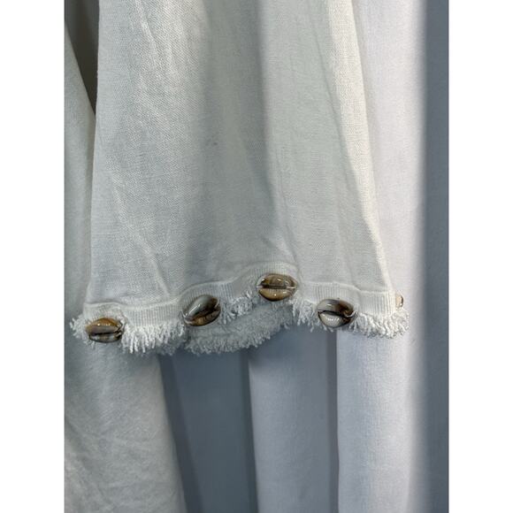 Zara Knotted Linen Blend Shell Sleeves Mini Dress, Cream, Sz: XL, 81-39 - Picture 8 of 16